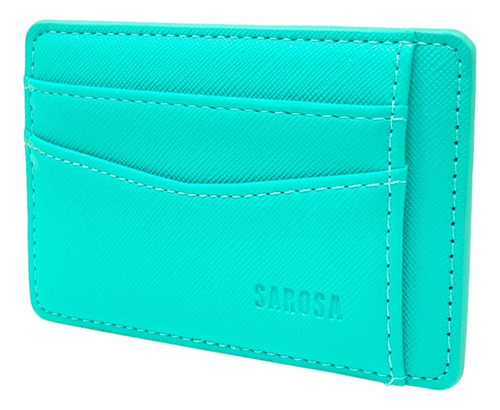 Tarjetero Texturizado De Vinipiel Para Hombre Sarosa Lux Color Celeste Diseño De La Tela Vini Piel