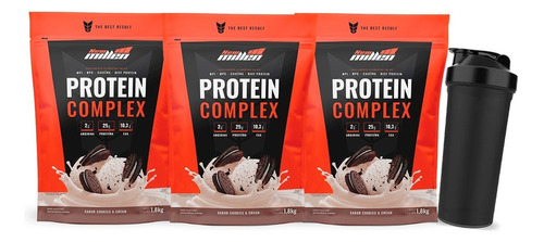 3x Protein Complex - 1800g Cada Refil - New Millen Sabor Cookies