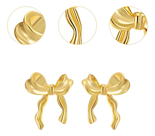 0 Pendientes De Lazo Para Mujer, Regalo De Joyería, Oro
