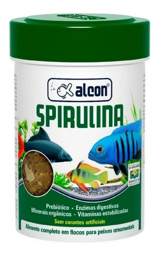 Ração Para Peixe Gold Spirulina Flakes Alcon 50g