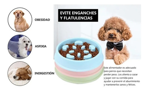 Plato Anti Ansiedad Obesidad Comida Perros Gatos Conejos Len