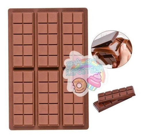 * Molde Silicon 6 Tablillas Barras Chocolate M2 Jabon Yeso