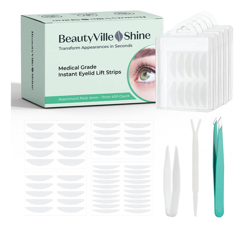 Beautyville Shine Cinta Para Prpados: 400 Tiras Levantadoras