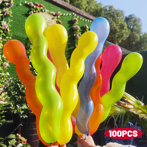 Dp 100 Unidades De Globos De Látex Espiral Larga Con