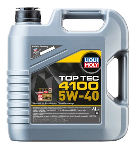 Aceite Liqui Moly Top Tec 4100 5w40 4 Litros Sintético 