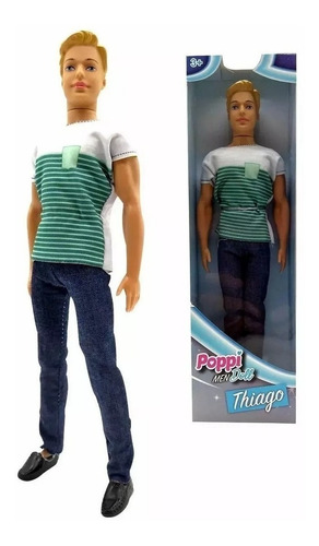 Imagen 1 de 6 de Muñeco 29 Cm Thiago Poppi Men Doll Articulado No Ken
