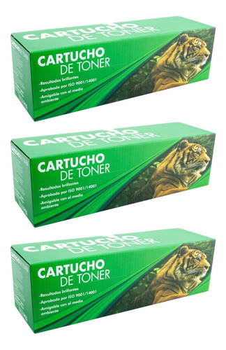 3 Pza Cartucho De Toner Ce285a 85a Compatible Con Crg-125