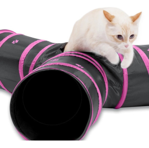 Imagen 1 de 4 de Tunel Gatos 4 Entradas Plegable Huron Conejos Pethome Y