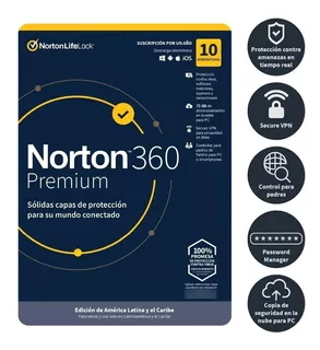 Antivirus Norton 360 Premium 75gb 10 Dispositi 1 Año Digital