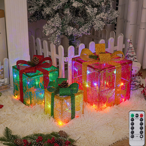 Caja De Regalo Luminosa De 8 Modos, 3 Piezas, Luces Decorati