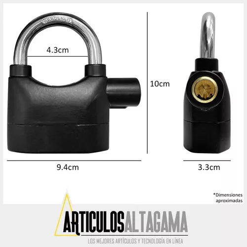 Candado Alarma Bicicletas Motos Puertas Alarm Lock Negro