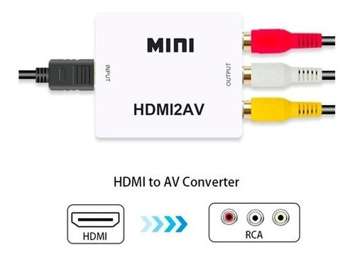 Convertidor Hdmi A Rca Adaptador Video 1080 P Hdtv