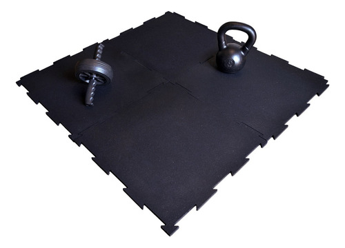Piso De Caucho Reciclado Antiderrapante 6m2 Uso Rudo (24 Pz) Negro