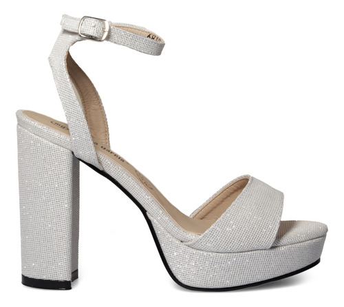 Zapatilla Sandalia Mujer Plata Tacón Melissa García 6810gnv®