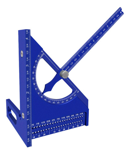 Regla Triangular Cuadrada, Multiángulo Ajustable, Azul