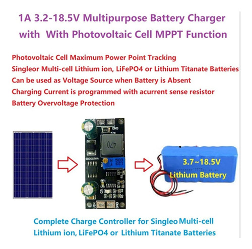 Cargador Bateria Litio Mppt Placa Control Carga Solar Modulo