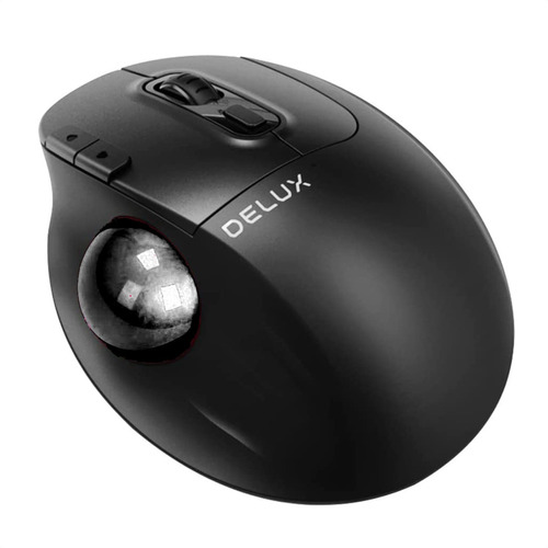 Mouse Delux Trackball Inalambrico/black Color Negro