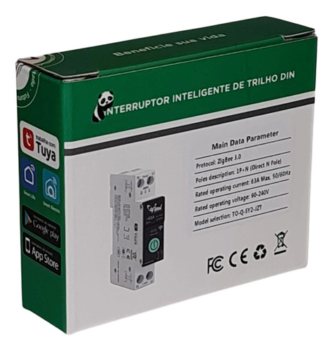 Kit 3 Disjuntor Medidor Zigbee 1-63a Ajustável Alexa Googleh