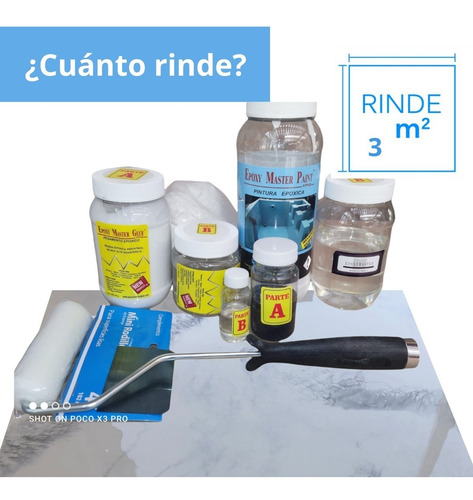 Imagen 2 de 10 de Porcelanato Líquido Marmoleado Kit Para 3 M2 Acabado White L