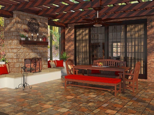 Imagen 3 de 8 de Porcelanato Piso Colonial Rect Deco 64x64. Ceramicarte =)