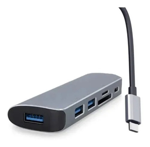 Dock Station Tipo C 6 Em 1 Com Usb 3.0 Card Reader Sd/tf 