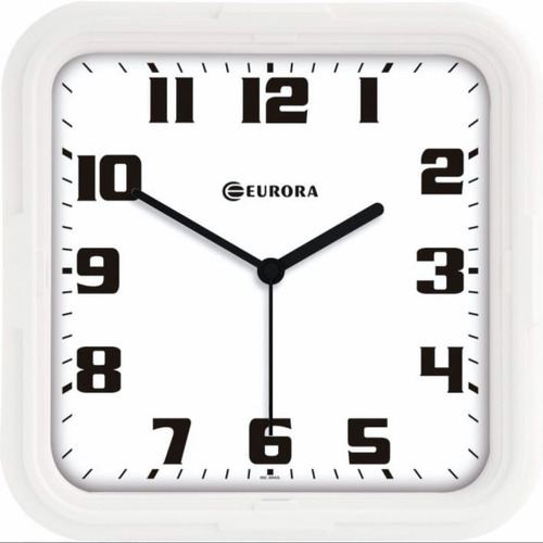 Relógio De Parede Eurora Quadrado Branco