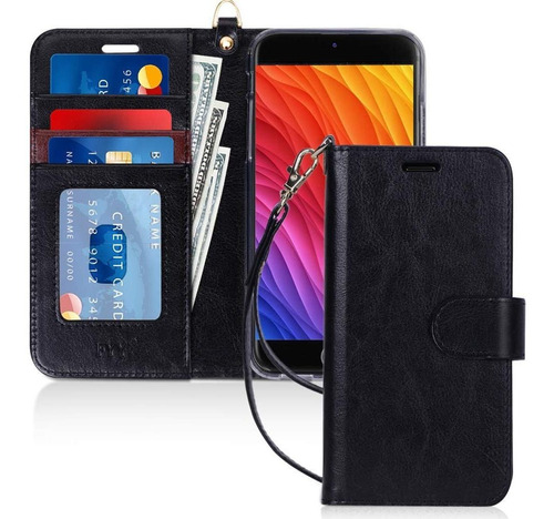 Funda Tipo Billetera Para iPhone 7 Plus/iPhone 8 Plus Negro