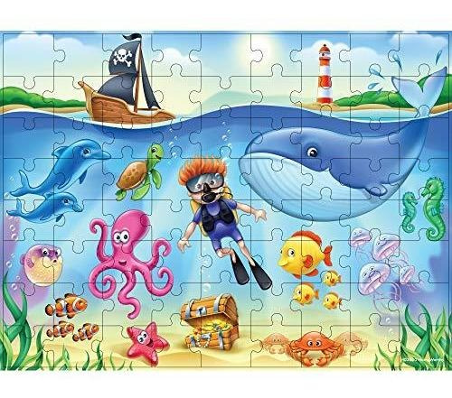 Puzzle Infantil Sealife Ocean - 72 Piezas - Puzzle Educativo