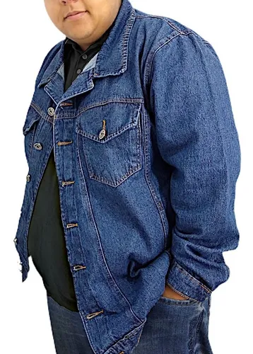 Jaqueta jeans masculina plus cheap size