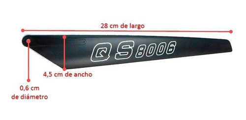 Imagen 2 de 3 de Set 8 Palas Helices Aspas 28x4,5cm Helicóptero Radiocontrol