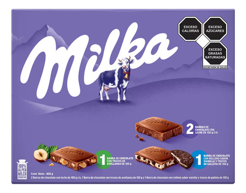 Milka Barras De Chocolate 4 Piezas De 100 G