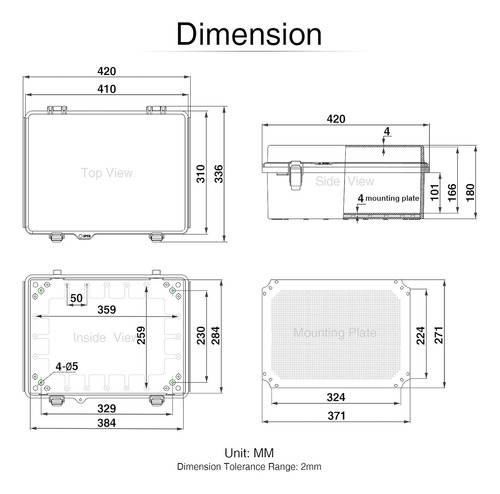 Caja De Conexiones De Acero Inoxidable Con Tapa, Bisagras Y