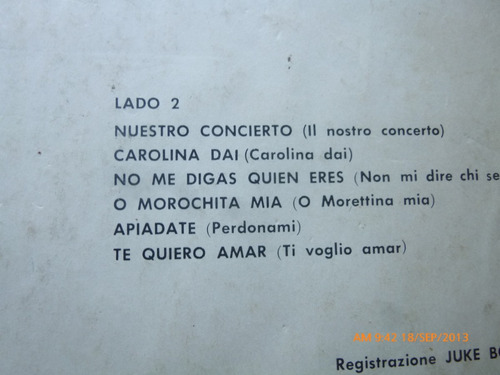 Vinilo Lp De Luciano Tajoli (xx294 (Usado)