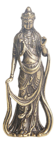 Estátua De Buda De Latão Com Decoração Em Miniatura