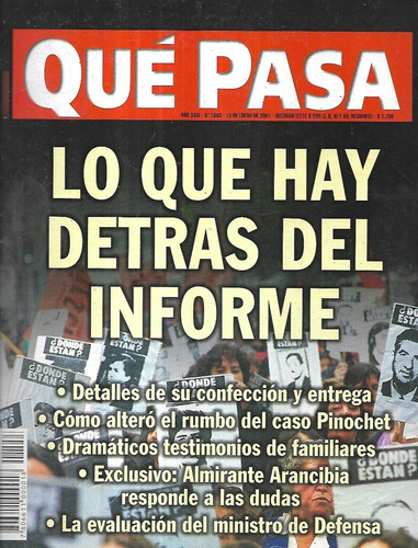 Revista Qué Pasa 1553 / 13 Enero 2001 / Detrás Del Informe