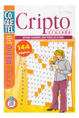 Cripto Cruzada, De Equipe Editorial. Passatempos Coquetel, Acompanha 2 Volumes. Editorial Coquetel, Capa Mole Em Português, 2019