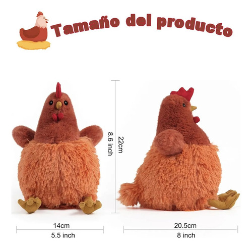 3pcs Pollo Suave Y Lindo, Juguete De Peluche Realista 23cm