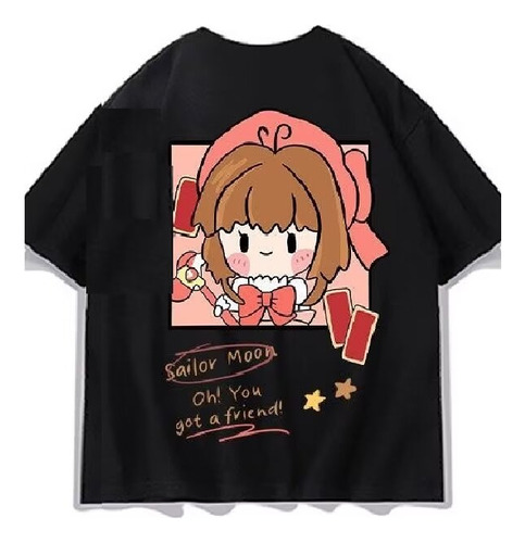 Camiseta De Manga Corta Estilo Anime Card Captor Girl