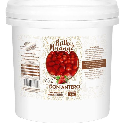 Geleia Brilho Morango Amorix Balde 4kg