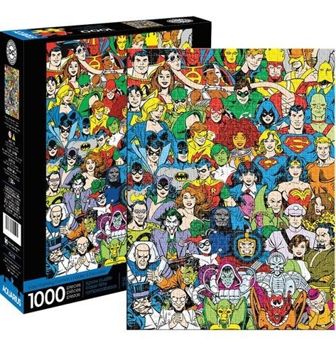Imagen 1 de 1 de Puzzle Dc Comics- Retro Cast - 1,000 Piezas - Aquarius