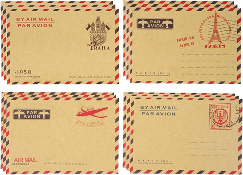 Honbay 40 Sobres De Papel Kraft Vintage Para Postales, Carta