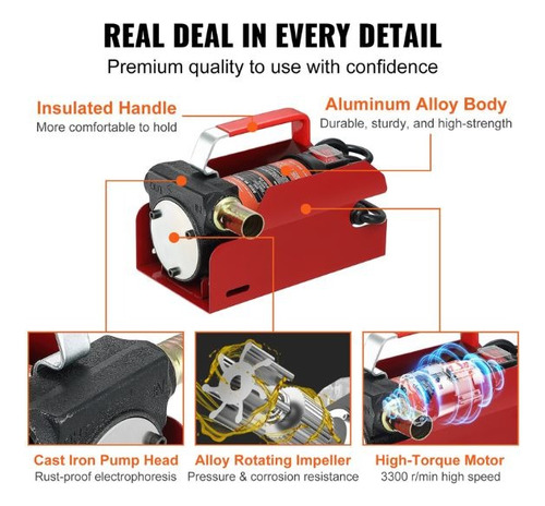Bomba De Transferencia De Combustible Kit 10 Gpm 12 V Vevor