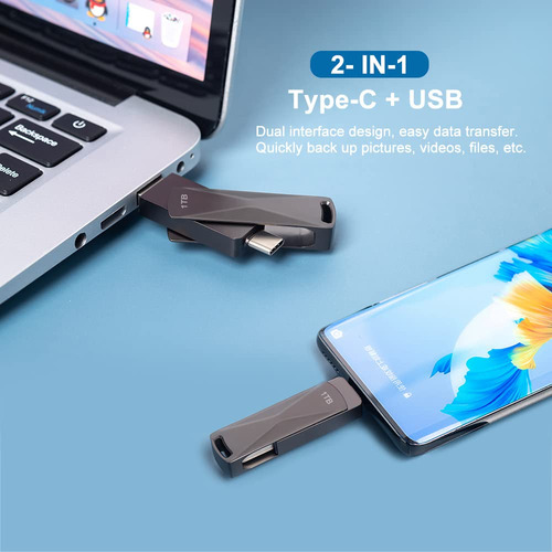 Unidad Flash Usb C Y Usb 3.0 De Doble Interfaz De 1 Tb High-