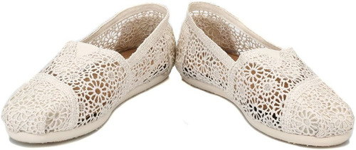 Imagen 3 de 5 de Toms Mocasines Alpargata Mujer Morocco Crochet Originales