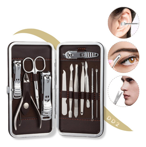 Set X12 Manicuria Pedicuria C/estuche Alicate Tijera Limas