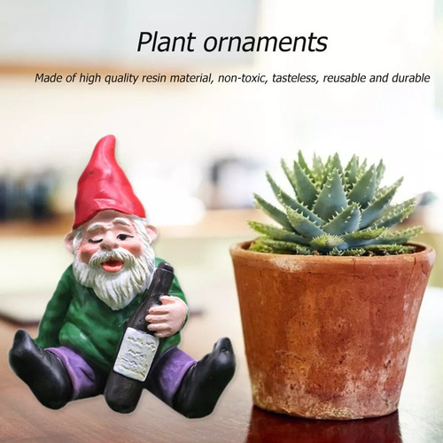 Mini Resina Anão Gnome Estátua Decoração De Jardiml