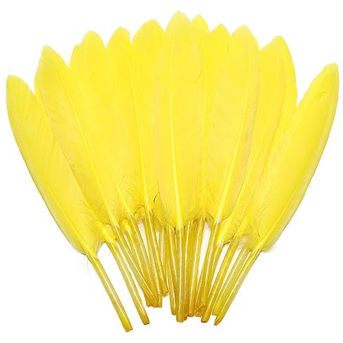 Feelfunfeather 120 Plumas Amarillas De Ganso Natural A Grane