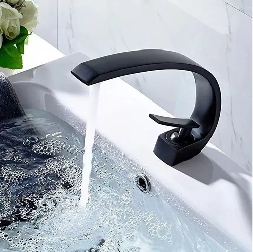Torneira Banheiro Monocomando Luxo Preta Fosca Black Matte