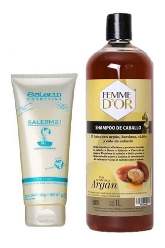 Salerm 21 Acondicionador 200ml + Shampoo Lacios Femme Dor 1l