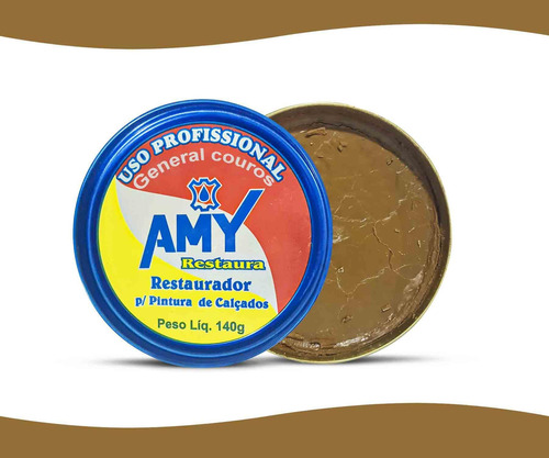 Graxa Para Sapato Caramelo Restaurador Profissional Amy 140g